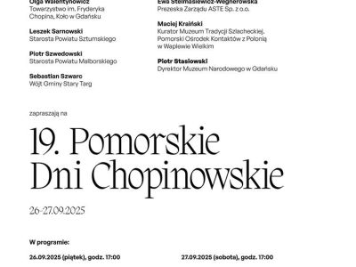 Edycja 19. Pomorskich Dni Chopinowskich w Muzeum Tradycji Szlacheckiej w Waplewie Wielkim